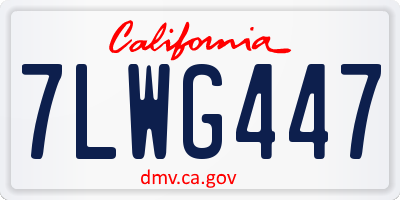 CA license plate 7LWG447