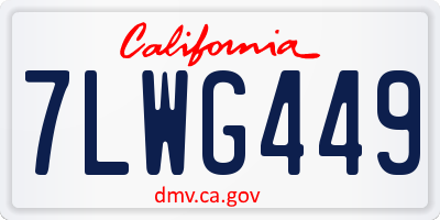 CA license plate 7LWG449