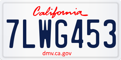 CA license plate 7LWG453