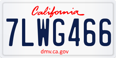 CA license plate 7LWG466