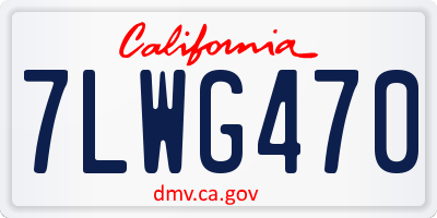 CA license plate 7LWG470