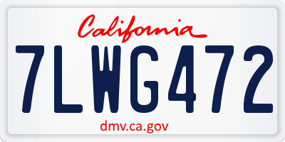 CA license plate 7LWG472