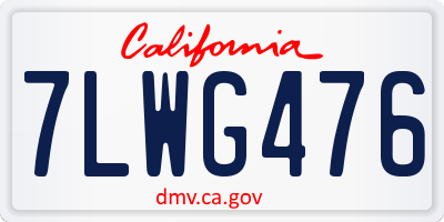 CA license plate 7LWG476