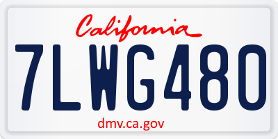 CA license plate 7LWG480