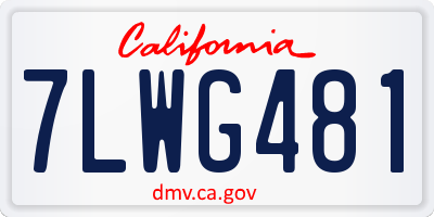 CA license plate 7LWG481