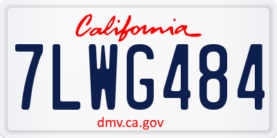 CA license plate 7LWG484