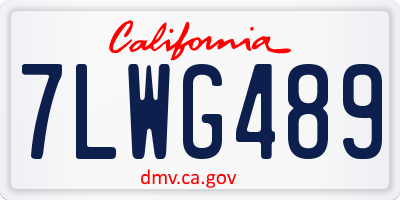CA license plate 7LWG489