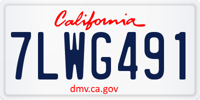 CA license plate 7LWG491