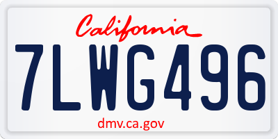 CA license plate 7LWG496