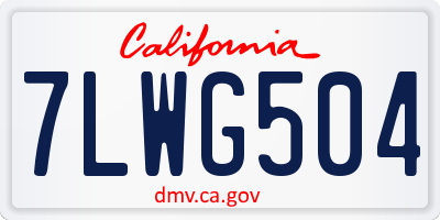 CA license plate 7LWG504
