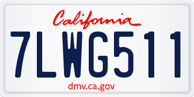 CA license plate 7LWG511