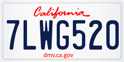 CA license plate 7LWG520