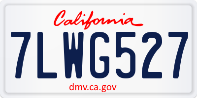 CA license plate 7LWG527