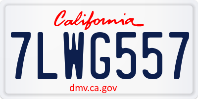 CA license plate 7LWG557