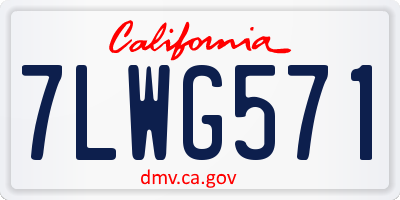 CA license plate 7LWG571