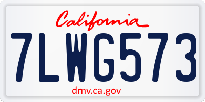 CA license plate 7LWG573