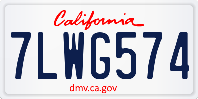 CA license plate 7LWG574