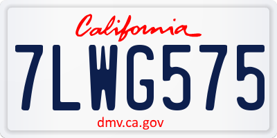CA license plate 7LWG575