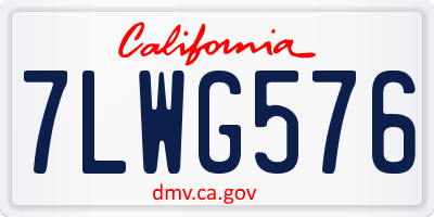 CA license plate 7LWG576