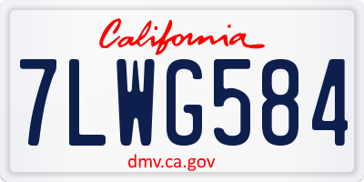 CA license plate 7LWG584