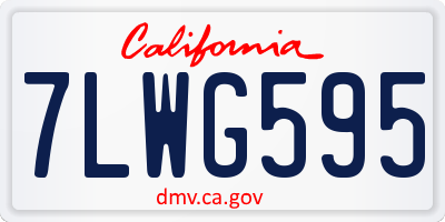 CA license plate 7LWG595