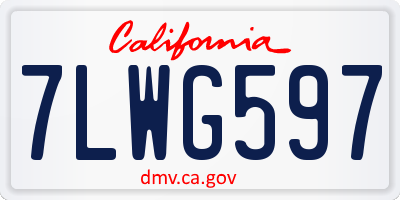 CA license plate 7LWG597