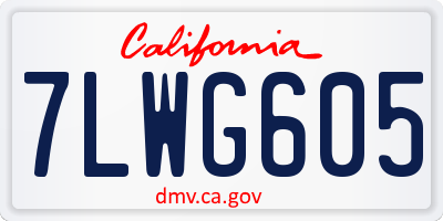 CA license plate 7LWG605