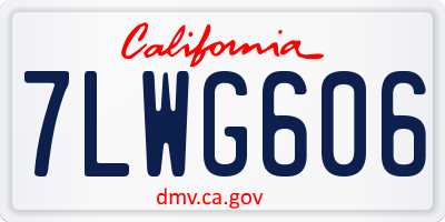 CA license plate 7LWG606