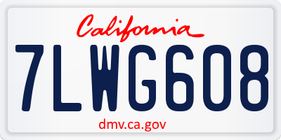 CA license plate 7LWG608
