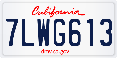 CA license plate 7LWG613