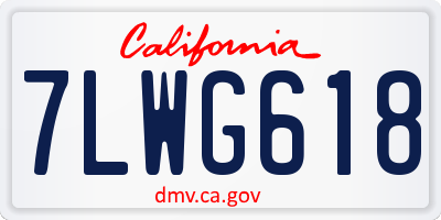 CA license plate 7LWG618