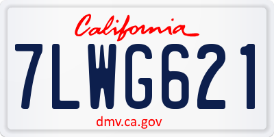 CA license plate 7LWG621