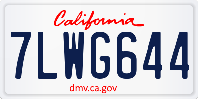 CA license plate 7LWG644