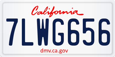 CA license plate 7LWG656