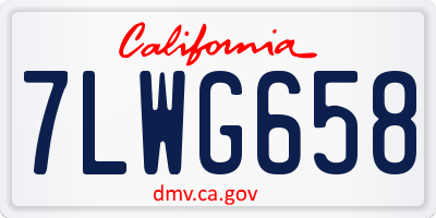 CA license plate 7LWG658