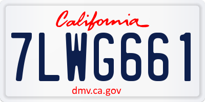 CA license plate 7LWG661