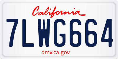 CA license plate 7LWG664