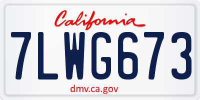 CA license plate 7LWG673