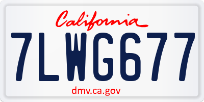 CA license plate 7LWG677