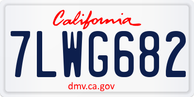 CA license plate 7LWG682