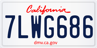 CA license plate 7LWG686