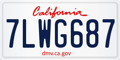 CA license plate 7LWG687