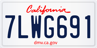 CA license plate 7LWG691