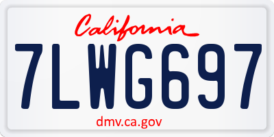 CA license plate 7LWG697