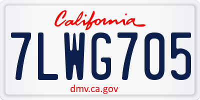 CA license plate 7LWG705