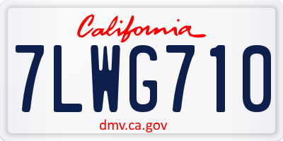 CA license plate 7LWG710