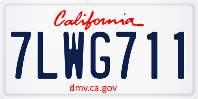 CA license plate 7LWG711