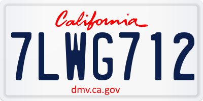 CA license plate 7LWG712