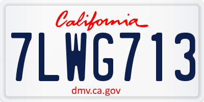 CA license plate 7LWG713