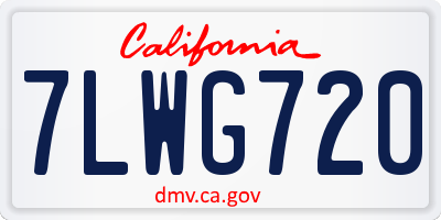 CA license plate 7LWG720